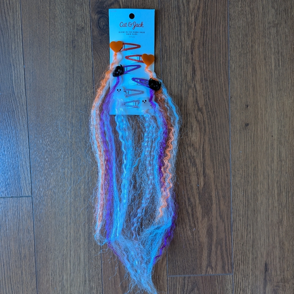 Cat & Jack Halloween Hair Clips Glow-in-the-Dark NWT